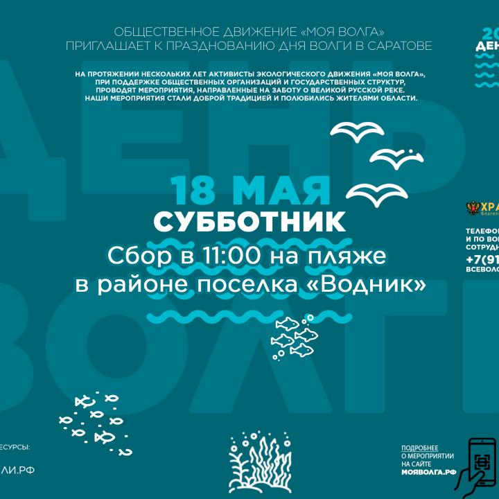 🌊 18 мая — Волга ждёт ваших рук! Присоединяйтесь к традиционному субботнику в честь Дня реки-кормилицы 👫💧
